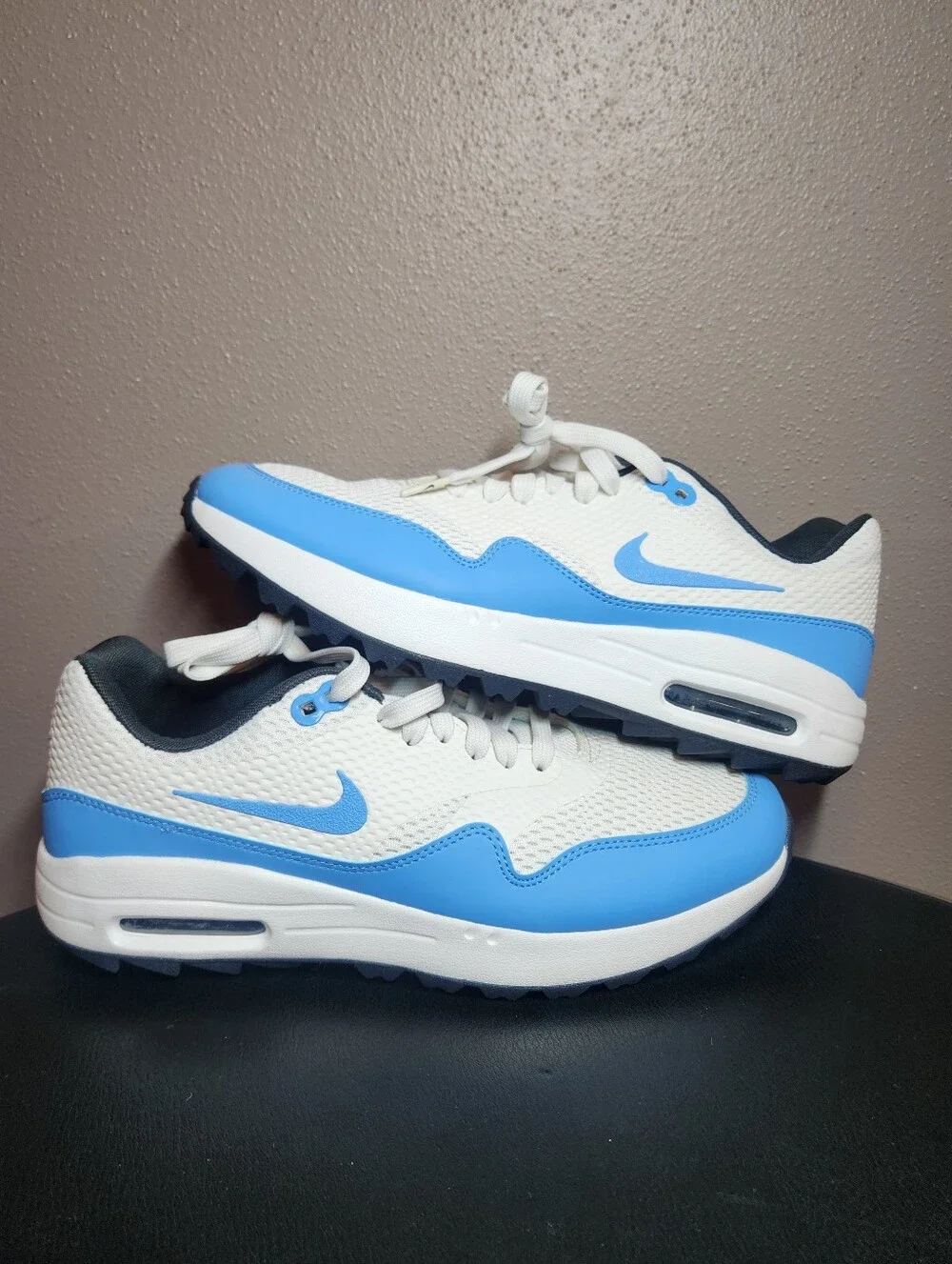 Nike Air Max Golf Sz 8.5 Mens New Womens Sz 10 Soft Spike White/Light Blue